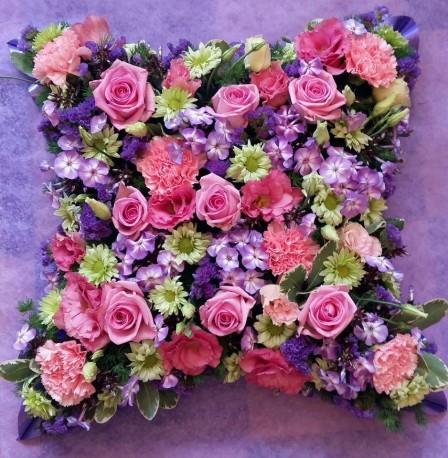 pink and lilac cushion