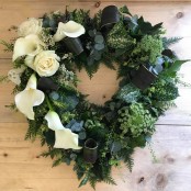 Heart Wreath with Calla Lily.
